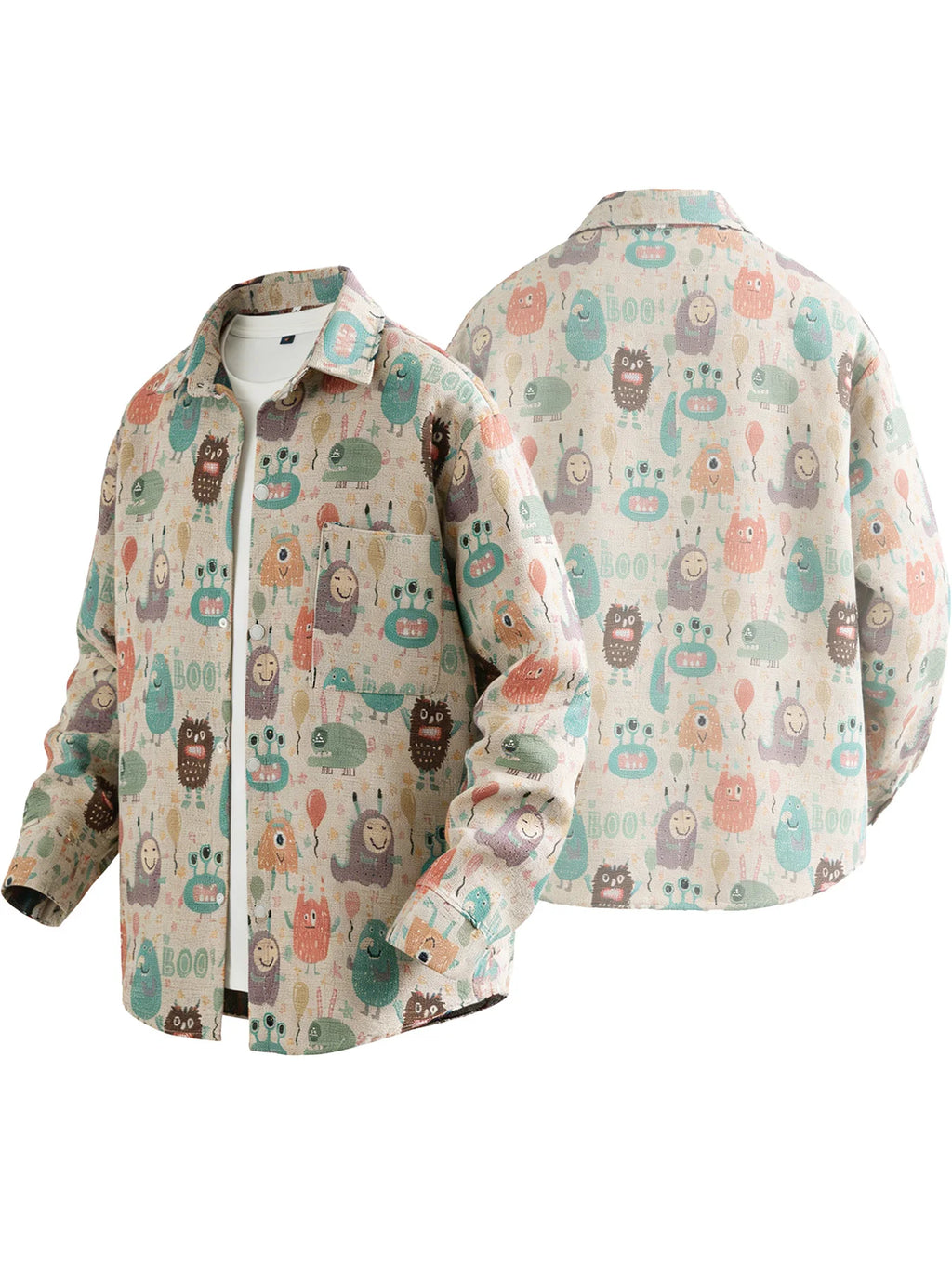Men's Printed Trucker Jacket Lightweight Casual Style