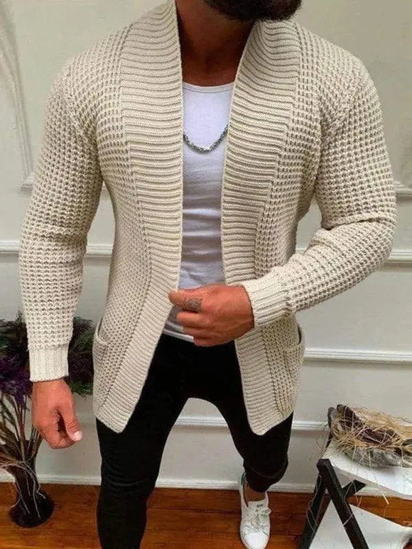 Men’s Shawl Collar Cardigan Sweater – Casual Knit