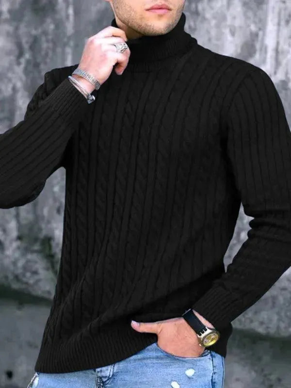 Men’s Slim Fit Turtleneck Pullover Sweater – Stretch
