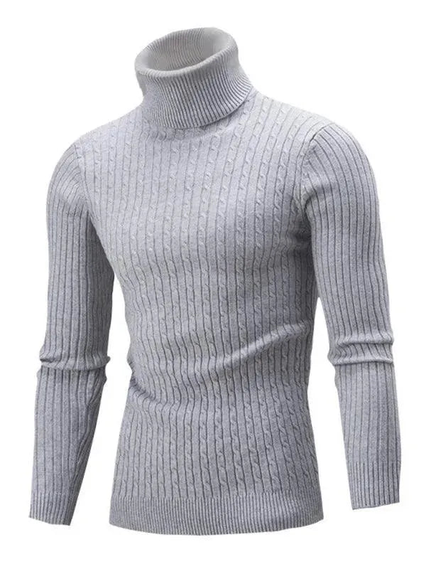 Men’s Slim Fit Turtleneck Pullover Sweater – Stretch