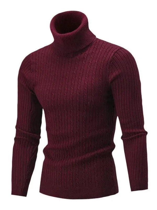 Men’s Slim Fit Turtleneck Pullover Sweater – Stretch