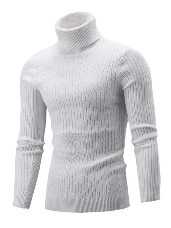 Men’s Slim Fit Turtleneck Pullover Sweater – Stretch