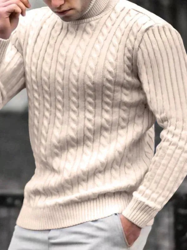 Men’s Slim Fit Turtleneck Pullover Sweater – Stretch