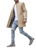 Men's Slim Overcoat Mid Length Elegant Style