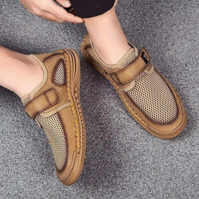 Men's Sneakers - Low-Top Men Sneakers Shoes - Slip-On Hook-Loop All-Season Shoes