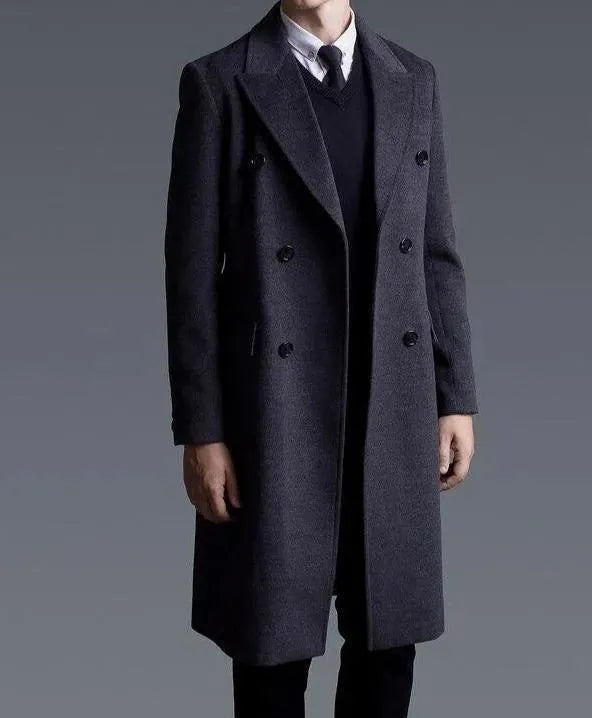 Men's Tailored Trench Coat Longline Structured Style