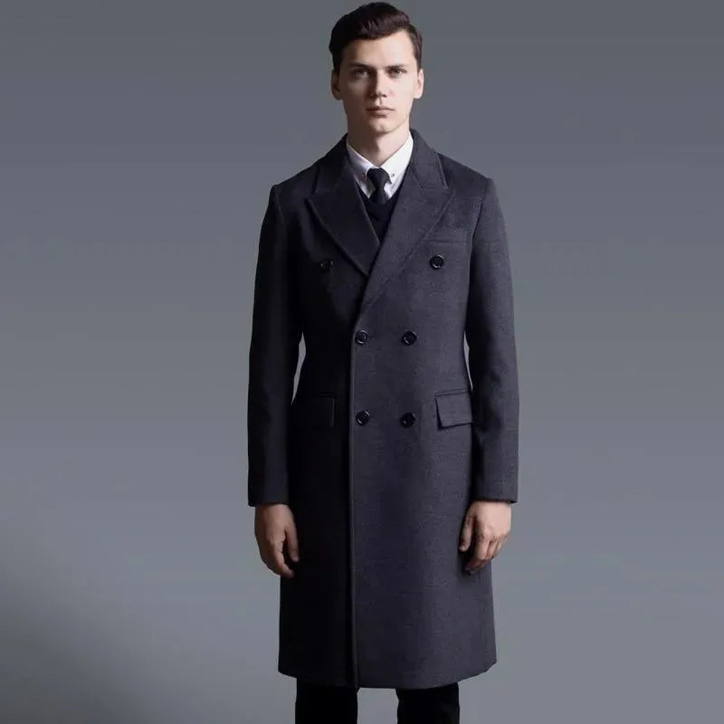 Men's Tailored Trench Coat Longline Structured Style