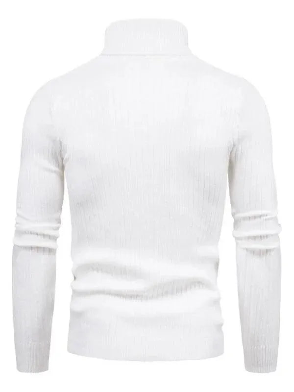 Men’s Textured Slim Turtleneck Pullover Sweater