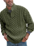 Men’s Turtleneck Pullover Sweater – Cable Knit