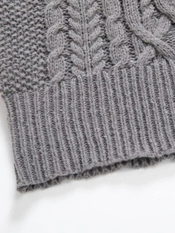 Men’s Twist V-Neck Pullover Sweater – Knit Style