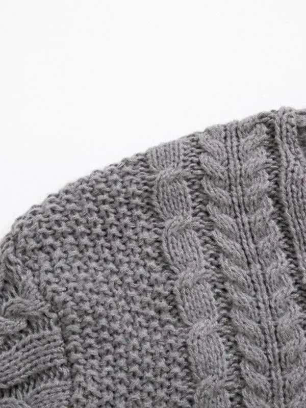 Men’s Twist V-Neck Pullover Sweater – Knit Style