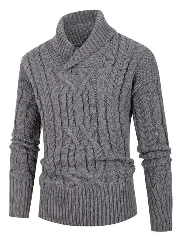 Men’s Twist V-Neck Pullover Sweater – Knit Style