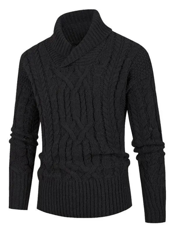Men’s Twist V-Neck Pullover Sweater – Knit Style