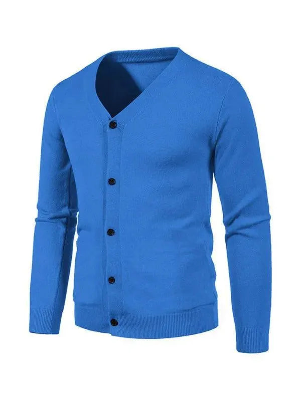 Men’s V-Neck Cardigan Sweater – Button Front