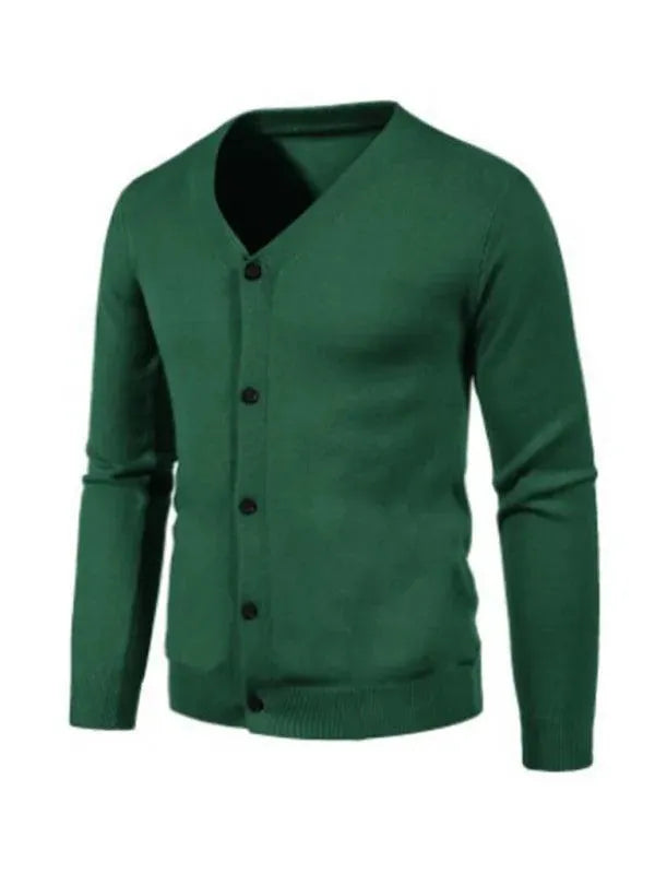 Men’s V-Neck Cardigan Sweater – Button Front