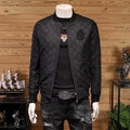 Men's Varsity Bomber Jacket Slim Fit Embroidered Style