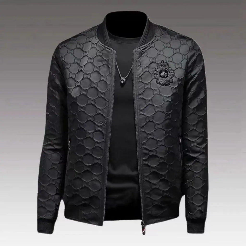 Men's Varsity Bomber Jacket Slim Fit Embroidered Style