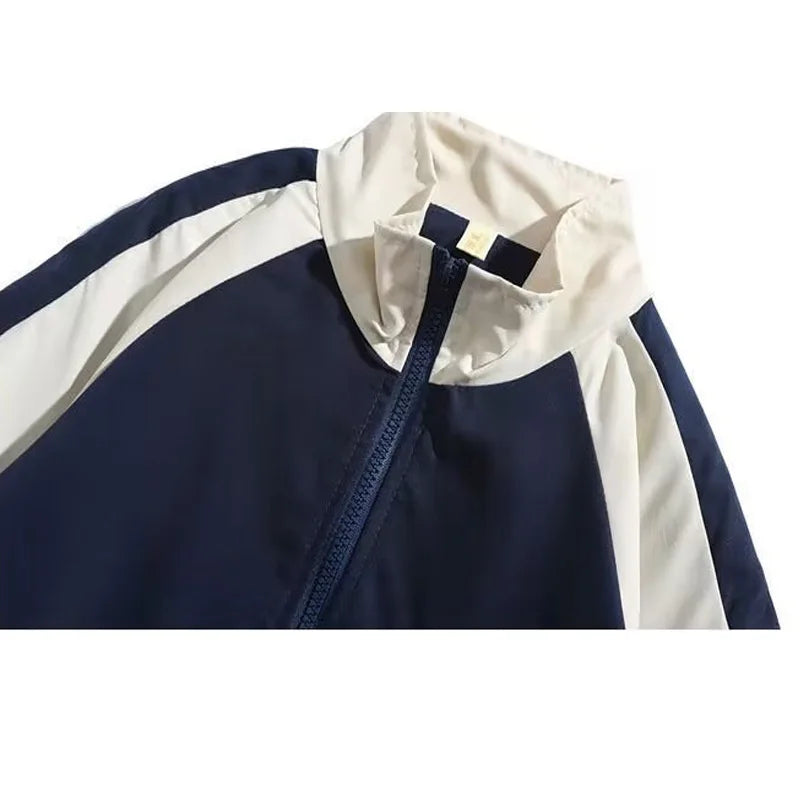 Men's Varsity Windbreaker Jacket Lightweight Casual Style