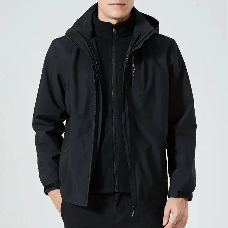 Men's Waterproof Hooded Jacket Outdoor Performance Style