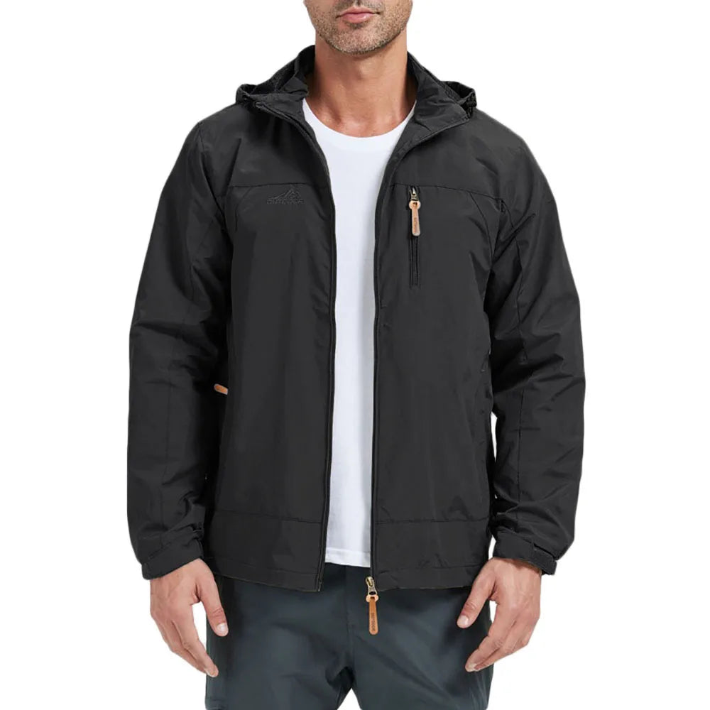 Men's Waterproof Windbreaker Jacket Hooded Outdoor Style
