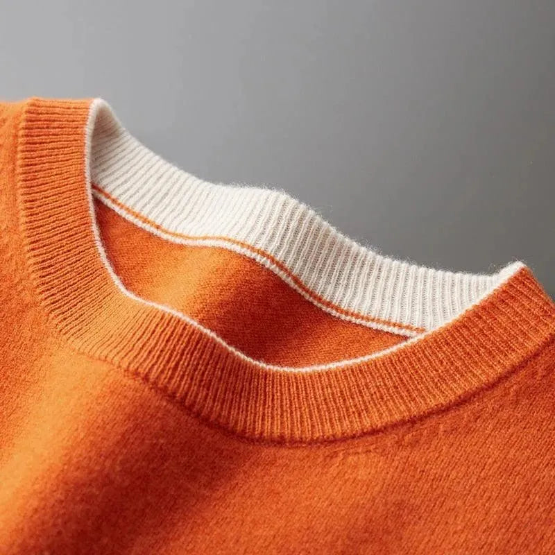 Men’s Wool Blend Crew-Neck Pullover Sweater