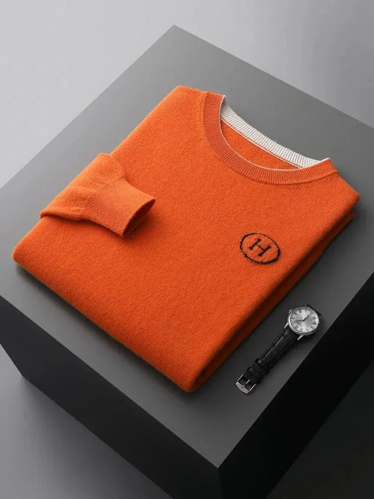 Men’s Wool Blend Crew-Neck Pullover Sweater