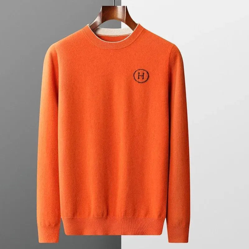 Men’s Wool Blend Crew-Neck Pullover Sweater