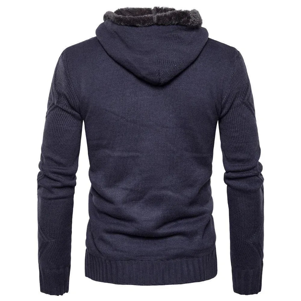 Men’s Wool Buckle Cardigan Sweater – Winter