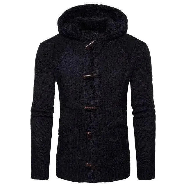 Men’s Wool Buckle Cardigan Sweater – Winter