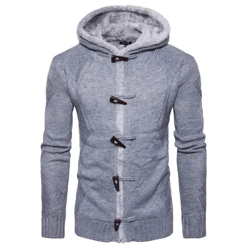 Men’s Wool Buckle Cardigan Sweater – Winter