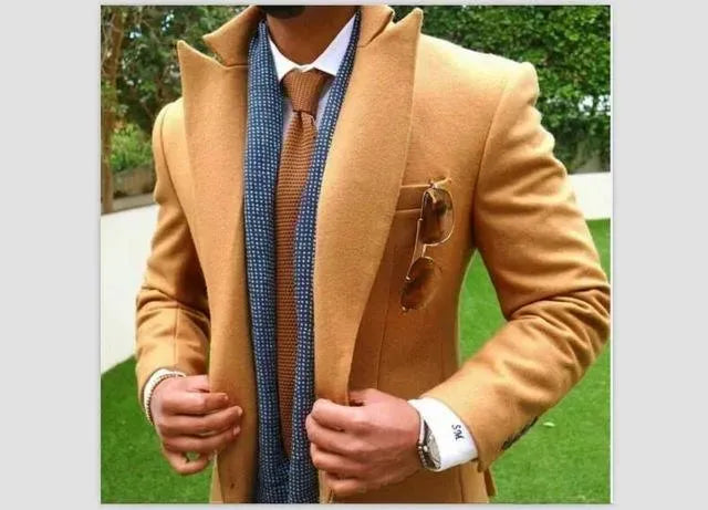 Men's Wool Coat Tailored Short Formal Style