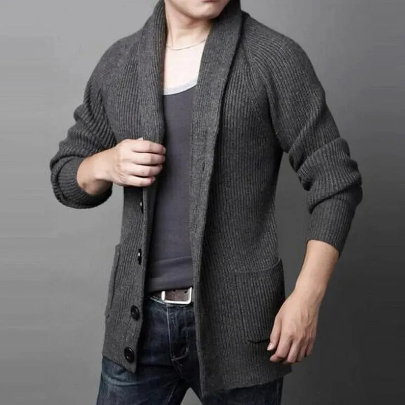 Men’s Wool Striped Cardigan Sweater