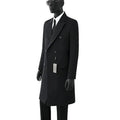 Men's Wool Trench Coat Double Breasted Formal Style