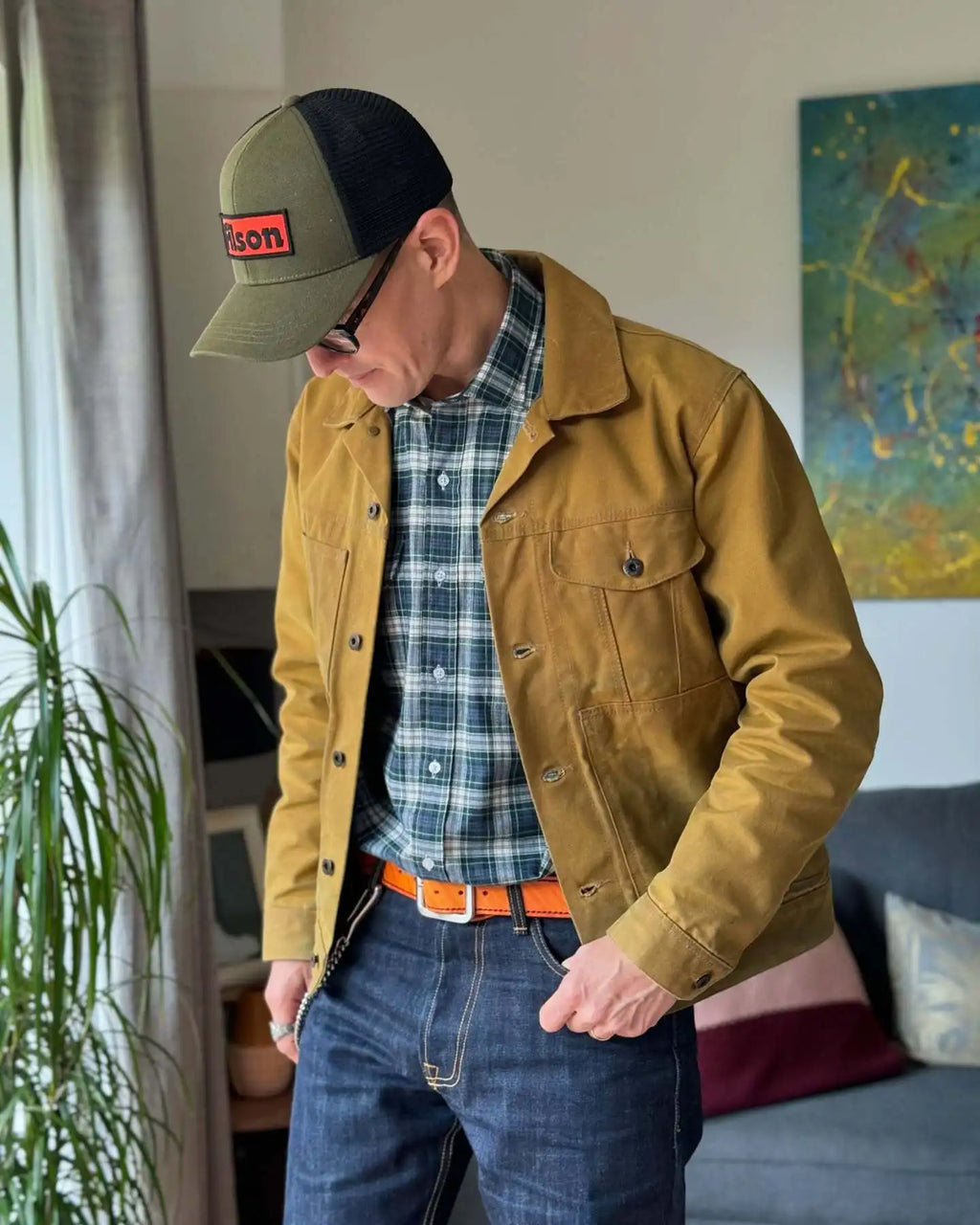 Men's Work Trucker Jacket Multiple Pocket Style