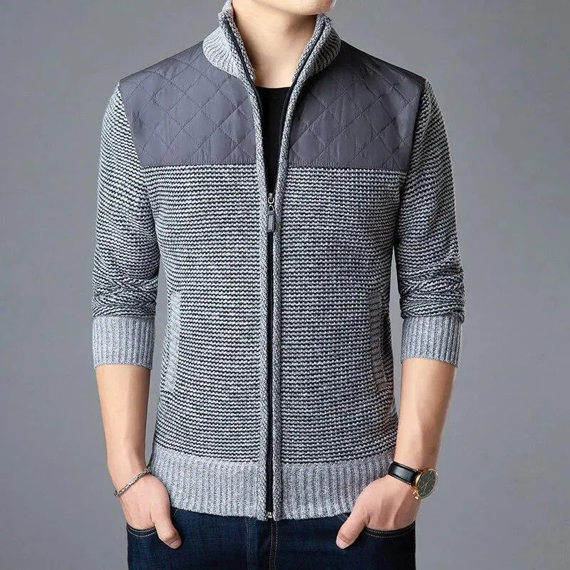 Men’s Zip Mock-Neck Cardigan Sweater