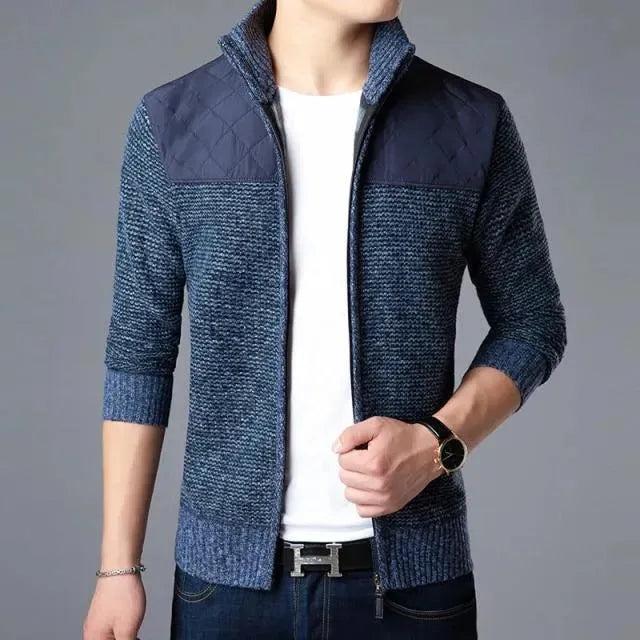 Men’s Zip Mock-Neck Cardigan Sweater