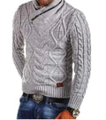 Men’s Zip Turtleneck Cable Knit Pullover Sweater