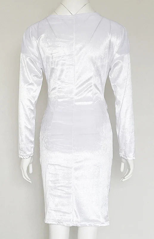 Romantic Blue Velvet Wrap Mini Dress