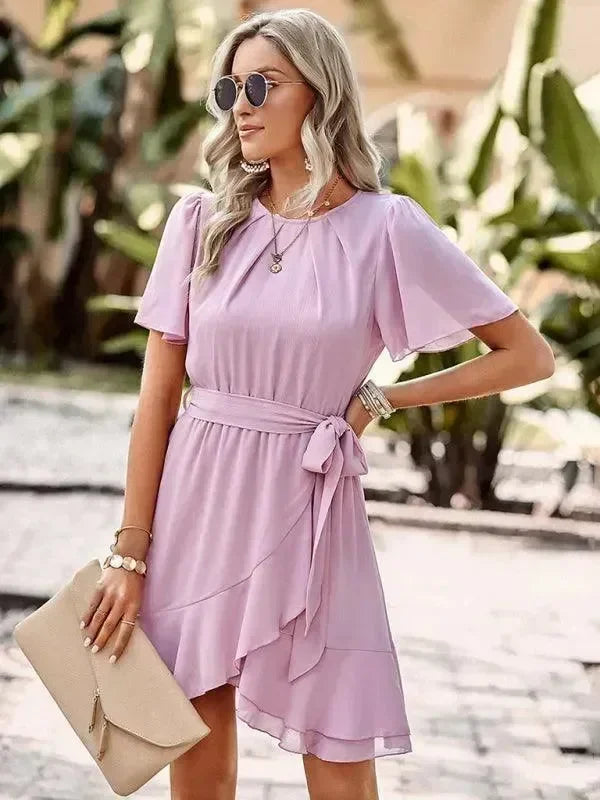 Romantic Chiffon Tiered Mini Dress