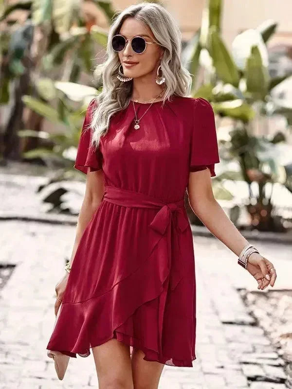 Romantic Chiffon Tiered Mini Dress