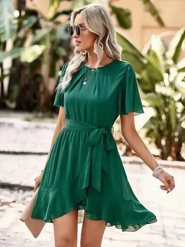 Romantic Chiffon Tiered Mini Dress