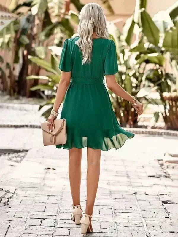 Romantic Chiffon Tiered Mini Dress