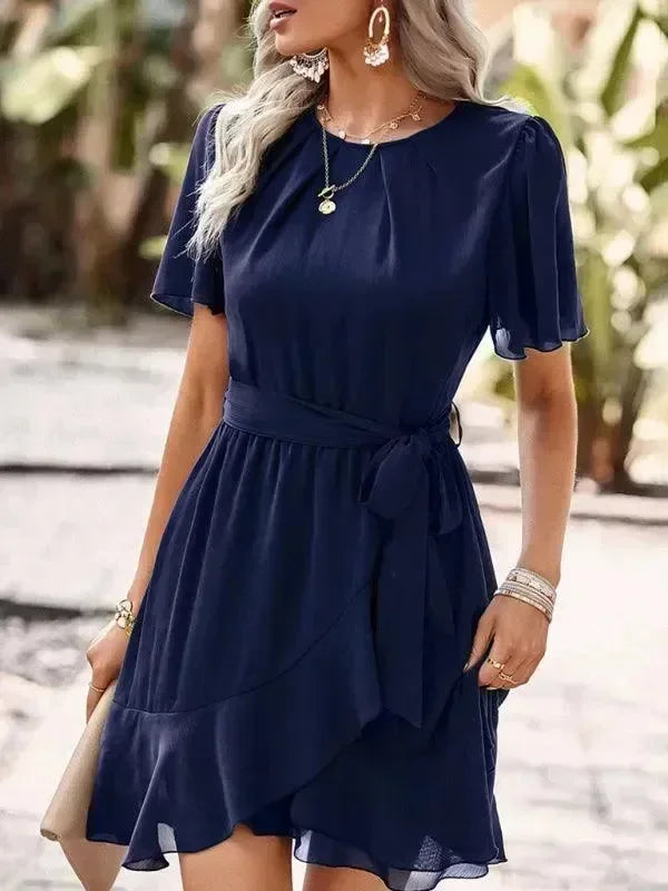 Romantic Chiffon Tiered Mini Dress