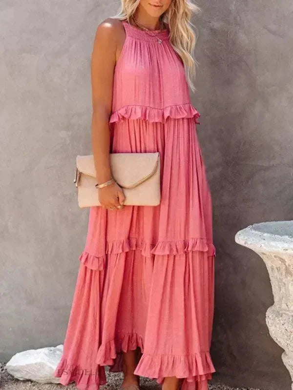 Romantic Cotton Tiered Maxi Dress