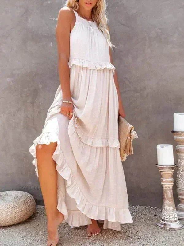 Romantic Cotton Tiered Maxi Dress