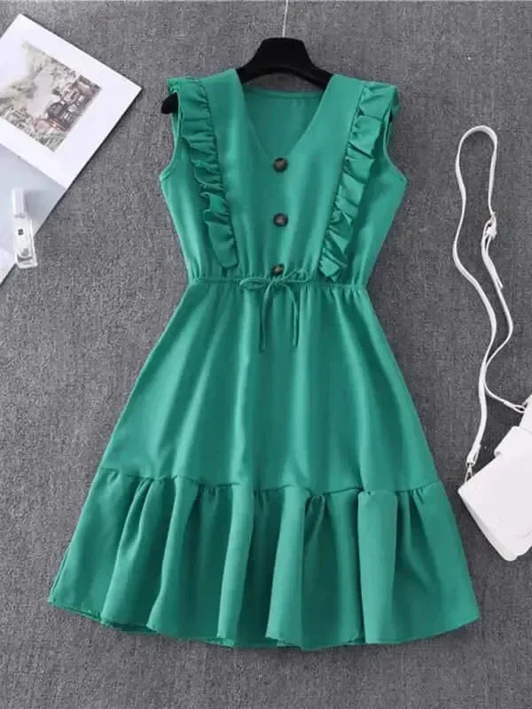 Romantic Cotton Tiered Mini Dress