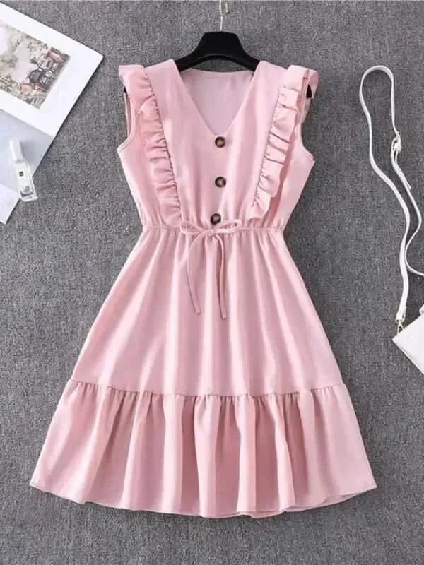 Romantic Cotton Tiered Mini Dress