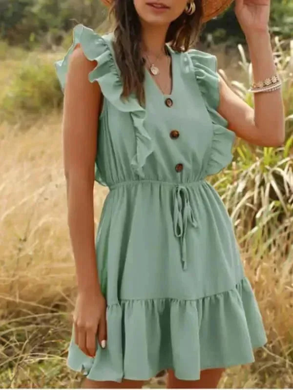 Romantic Cotton Tiered Mini Dress