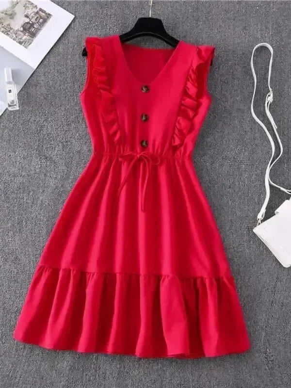 Romantic Cotton Tiered Mini Dress