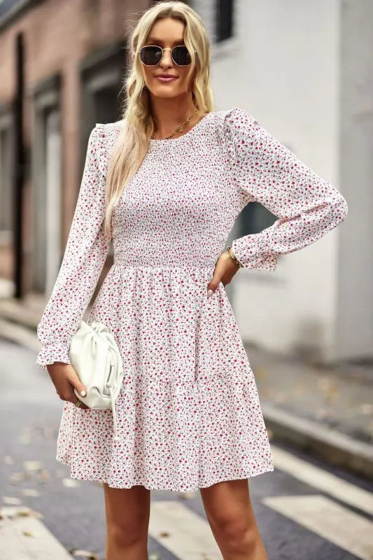 Romantic Floral Chiffon Mini Dress